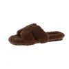 Pantuflas de Algodón Planas de Una Correa de Felpa para Mujer, Estilo Nuevo Otoño/Invierno para Usar en Exteriores, Suela Suave, Slip-Ons Cómodos, Pantuflas Peludas