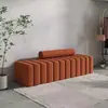 Banco para Trocar Sapatos na Entrada para Apartamentos Pequenos, Sofá Banco Longo para Uso Doméstico na Sala de Estar, Banco Longo Único com Couro de Garra de Gato e Apoio para os Pés Antiderrapante