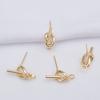 Pendientes de oro de 14k con preservación del color, semiacabados, con forma geométrica irregular anudada, accesorios para pendientes hechos a mano.