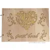 Libro de Invitados de Boda de Madera Álbum de Bodas de Madera Cuaderno de Libro de Invitados