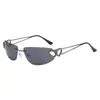 Gafas de Sol Sin Marco Tendencia Retro Alta Calidad Textura Gafas de Sol Celebridad de Internet Alta Protección UV Gafas de Sol con Armazón de Metal