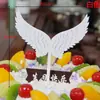 Enfeites Decorativos para Bolo Acrílico Simples Cartão de Feliz Aniversário em Inglês e Enfeites de Bandeira