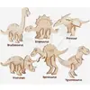 Set de Rompecabezas de Dinosaurios de Madera 3D Manualidades Creativas DIY Hecho a Mano Pintura Infantil Graffiti Artesanías de Madera