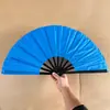 Um pé 33cm preto e branco anel vermelho ventilador preto puro ventilador de kung fu abertura e fechamento suave transfronteiriço leque dobrável antigo
