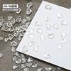 2026 Novos Acessórios Item Quente de Celebridade da Internet Decorações Transparentes de Coração para Unhas Atacado Pequeno Coração de Pêssego Strass de Cristal Decoração de Unha