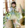 Vestido Lolita Princesa para Meninas Verão Verde Fada Vestido Tutu O Mágico de Oz Super Vestido de Fada