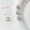 Estilo Princesa Flor Única de Circonita Lazo Aretes de Cobre Chapado en Oro Real Conservantes de Color Aretes DIY Hechos a Mano Soporte Vacío Productos Semi-Terminados