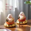 Nuevo Adorno de Buda Maitreya con Nubes Doradas Auspiciosas, Decoración Oscilante de Gama Alta con Energía Solar, Adorno para Regalo de Ceremonia de Apertura al por Mayor