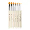Set de 7 brochas para uñas con mango transparente de purpurina de fábrica, brocha para esmalte en gel de cabeza redonda, herramientas para decoración de uñas en stock al por mayor
