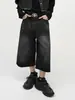 Shorts Jeans Lavado Estilo Retrô Americano Transfronteiriço para Homens e Mulheres, Novo Estilo de Verão, Tendência Shorts Retos Largos Soltos Inspirados em Marcas
