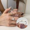 Anillo Popular Nuevo de Hoja Irregular Estilo Coreano para Mujer, Moda Retro, Diseño Simple con Borde Elevado, Anillo Abierto Geométrico en Forma de Corazón para Dedo Índice