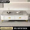 Mueble de TV de Madera Maciza Sala de Estar Hogar Combinación de Mesa de Café Moderna Minimalista Apartamento Pequeño Sala de Estar Mueble de Piso Mueble de Almacenamiento Multifuncional