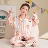 Pijama Infantil 2026 para Meninas, Cardigã Fino de Manga Longa para Primavera e Outono, Roupa de Casa Cartoon para Adolescentes, Adequado para Uso Externo