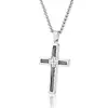 Comércio exterior pingente religioso masculino colar de aço inoxidável cruz vento neutro pingente de cruz de fio de aço pronta entrega