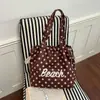 Bolsa de Punto Bolso Nuevo Bolso Casual Bolso de Hombro Estilo Academia para Mujer Ola Commute Letra Versión Coreana Gran Capacidad 2026 Idioma Ye