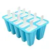 Molde para paletas de hielo de color puro con 10 cavidades, para hacer paletas caseras, molde de silicona de grado alimenticio con diseño de caricatura