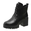 Botas para Mujer Otoño 2026 Nuevos Zapatos de Caña Alta Tacón Grueso Plataforma Impermeable Botas para Mujer Retro Británico Botas Martin de Tacón Alto Venta al por Mayor