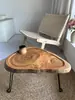 Mesa de Centro Plegable de Madera Maciza, Mesa Pequeña Simple para Balcón Exterior, Mesa Baja Tatami para Sala de Estar, Mesa de Centro para Balcón