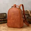 Mochila de cuero crazy horse vintage de alta gama, estilo business, simple y versátil, adecuada para el uso diario y los desplazamientos, disponible para pedidos personalizados y venta al por mayor