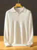Cony~ Suéter de cachemir 100% para hombre con cuello, nueva colección otoño/invierno, color liso, suéter de punto de manga larga, adecuado para uso business casual