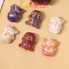 Figurilla de Gato de Orejas Largas con Laca de Ébano Yiming Xianyuan Laca Gato Curioso Adorno en Forma de Corazón de Ciervo