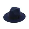 Chapéu Jazz Preto com Fita Estilo Europeu e Americano Chapéu de Lã Retro Britânico com Aba Larga Chapéu Pedra para Crianças Homens Casal Moda Outono e Inverno Chapéu de Feltro
