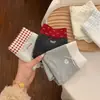 Pantaletas de algodón puro para niñas, color de contraste, empalme, dulces, 10A antibacterianas, transpirables, entrepierna extendida, de cintura media, que se ajustan a la cadera, para mujer