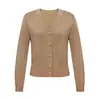Cardigan de punto brillante de seda genuino marca Gejia Verano 2026 Cárdigan de punto con cuello en V Chaqueta protectora solar Exterior fino de Tencel