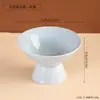 Tigela de chá de porcelana azul e branca estilo japonês com pé alto, fruteira de cerâmica novo estilo chinês, tigela de lanche para sala de chá para frutas secas e doces