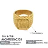 Anillo Misterioso de Acero Inoxidable con Patrón de Grano de Trigo Estilo Ins Europeo y Americano, Anillo Vintage Cuadrado de Banda Ancha, Joyería de Venta Caliente Transfronteriza