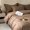 Juego de cuatro piezas de algodón de grado A, tejido grueso, jacquard en relieve, cepillado, para otoño e invierno, acolchado engrosado, sábana de cama, ropa de cama simple de algodón puro