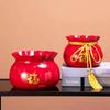 Vaso de Flores de Ferro Forjado Sacos de Metal Saco de Dinheiro Balde de Flores de Véspera de Ano Novo Balde de Flores Vermelho Dourado Prateado Salgueiro Balde de Flores Secas