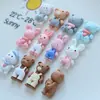 Overol de Dibujos Animados Oso Conejo DIY Pegamento de Crema Pasador Hecho a Mano Joyería Accesorios Decorativos de Resina Nan 13