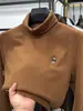 Capa base térmica de cuello alto para hombre, Otoño e Invierno, Engrosada, Cálida, Doble cara de forro polar, Sudadera interior, Doble cuello, Camiseta de manga larga para hombre