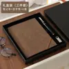 Cuaderno de banda A5 de piel de oveja para empresa, se puede imprimir logo, cuero suave de alta calidad, diario exquisito, libro para conferencias de trabajo