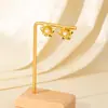 Pendientes de Flor de Zircón y Perla con Baño de Oro Real de 18 Quilates, Pendientes de Estilo Nicho de Lujo Ligero al por Mayor