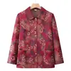 Camisa com Gola para Outono da Vovó Blusa de Manga Longa para Mulheres Idosas Novo Casaco Fino de Primavera Outono Camisa da Mamãe