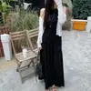 Estilo ins coreano, elegante y simple, vestido largo plisado sin mangas, nueva moda coreana para mujer