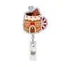 Navidad Acrílico Bebida Hombre de Jengibre Hebilla Desplegable Acrílico Brillante Personal Médico Insignia de Identificación Retráctil Cocodrilo