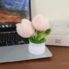 Adornos de lana tejida a mano terminados transfronterizos, adornos de tulipán de doble cabeza, regalos para el Día del Maestro, plantas en maceta populares transfronterizas
