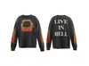 San Miguel Vintage Americano Lavado Vintage Viejo Hip-Hop Holgada Camiseta de Manga Larga para Hombres y Mujeres