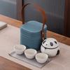 Set de té de viaje de panda creativo portátil de cerámica express tres tazas linda caja de regalo para empresa regalos de cuello blanco de negocios