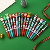 Novo Natal 4 cor caneta esferográfica dos desenhos animados Papai Noel multi-color imprensa cor mão conta caneta estudante prêmios feriado