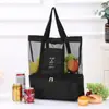 Bolso de Hombro Portátil Doble Capa Bolsa de Picnic al Aire Libre Portátil Bolsa de Almuerzo Térmica Deportiva Bolsa de Almacenamiento con Separación Seca y Húmeda