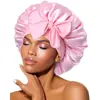 Popular Europea Imitación Seda Ala Ancha Gorro para Dormir Cinta de Satén Sombrero Redondo Gorro de Baño Belleza Peluquería Sombrero Sombrero con Lazo