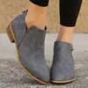 Botas Martin casuales de cuero con cremallera, punta fina, suela gruesa, adelgazantes, modernas y elegantes, moda popular de exportación, botas de cuero de talla grande europeas y americanas para mujer, color liso