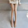 Medias color piel para mujer, medias gruesas afelpadas para otoño e invierno, anti-enganches, leggings cálidos para mujer, adecuados para ropa exterior