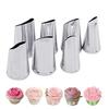 Conjunto de 7 Peças Transfronteiriço Pétala de Rosa Tulipa Boca 304 Aço Inoxidável Boca de Apertar Ferramenta de Bico Decorativo para Bolo