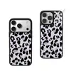 Funda Creativa Personalizada Morado Taro Estampado de Leopardo Manzana 18promax a Prueba de Caídas Agujero Grande Cáscara Dura iPhone14pro