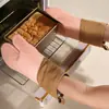 Amazon novas luvas de algodão de silicone espessadas sarja isolamento térmico luvas para forno de assar micro-ondas atacado